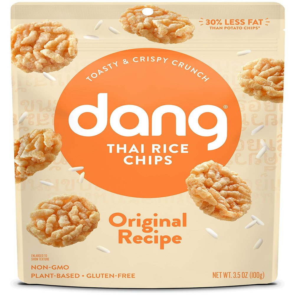 DANG Sticky Rice Chips | Original | 12 Pack | Vegan, Gluten Free, Non Gmo Rice Crisps, Healthy Snacks Made With Whole Foods | 3.5 Oz Bags
