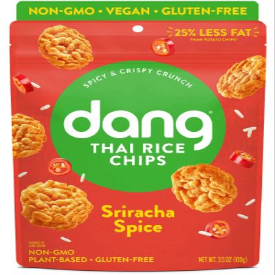 DANG Sticky Rice Chips | Sriracha Spice | 12 Pack | Vegan, Gluten Free, Non Gmo Rice Crisps, Healthy Snacks Made With Whole Foods | 3.5 Oz Bags