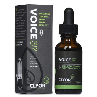Voice37 - Singers Voice Remedy - All Natural Herbal Vocal Booster Formula to Lubricate Soothe and Relieve Hoarseness Dry Itchy Throat - Enhance Singing and Speaking - 1 oz - VOICE37 by Clyor