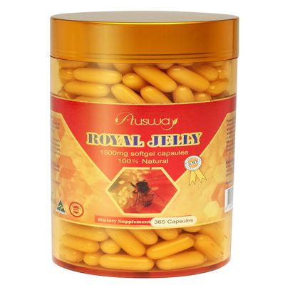 Ausway 100% Natural Royal Jelly 1500mg Soft gel 365 Capsules, GMP. Made in Australia