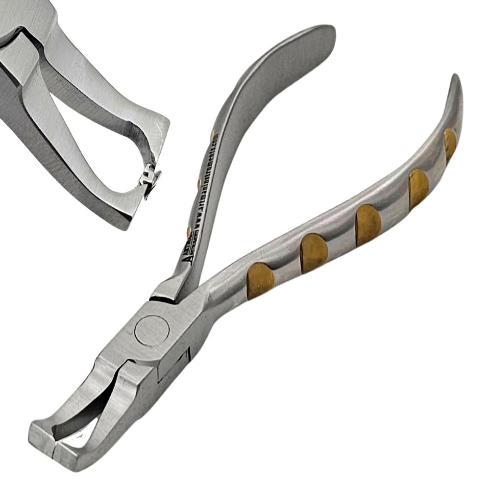 ARTMAN INSTRUMENTS Orthodontic Bracket Remover Pliers Curved Braces Removal Tool for Back Teeth & Inner Brackets, Stainless Steel, Autoclavable