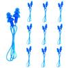 FZBNSRKO 20 Pcs (10 Pairs) Silicone Swim Earplugs Gel Soft Flanged Aqua Block Earplug Corded String Ear Plugs for Swimming,Blue view 1