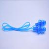 FZBNSRKO 20 Pcs (10 Pairs) Silicone Swim Earplugs Gel Soft Flanged Aqua Block Earplug Corded String Ear Plugs for Swimming,Blue view 3