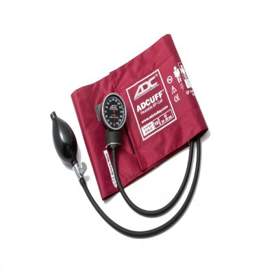 ADC Diagnostix 720 Premium Professional Pocket Aneroid Sphygmomanometer with Adcuff Nylon Blood Pressure Cuff, Large Adult, Burgundy