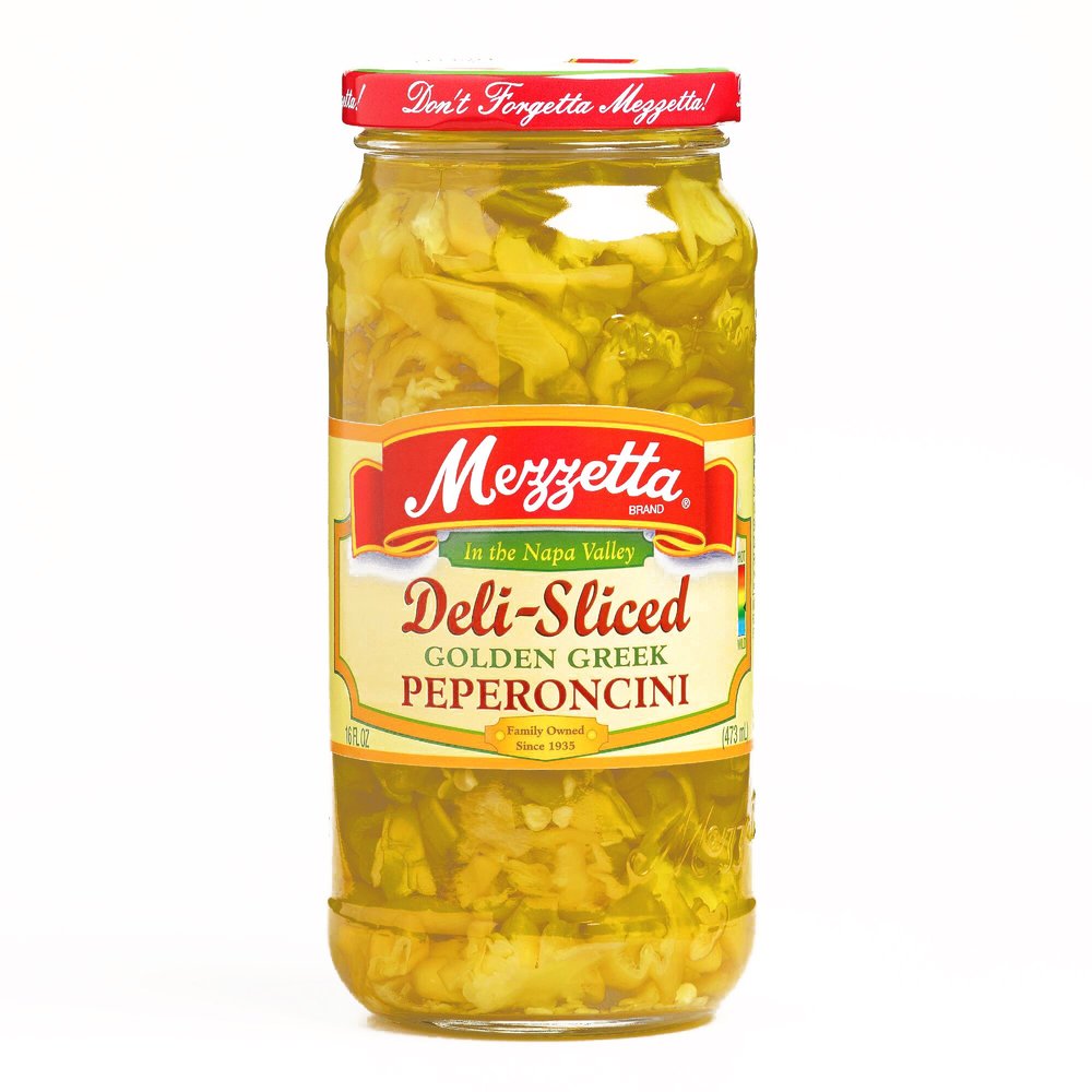 Mezzetta Sliced Pepperoncini 16 oz each (6 Items Per Order, not per case)