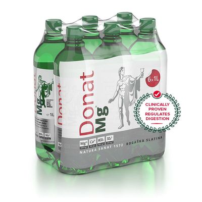 Natural Magnesium Water - 1000mg Magnesium in 1000ml ''Donat Mg'' Bulk Pack 6x1L