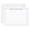 14 & Orange Aqua Border Personalized Flat Note Cards  4 inches x 5 inches, Elegant Heavyweight Stock, Matching Envelopes, (Set of 10) view 1