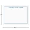 14 & Orange Aqua Border Personalized Flat Note Cards  4 inches x 5 inches, Elegant Heavyweight Stock, Matching Envelopes, (Set of 10) view 2
