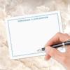 14 & Orange Aqua Border Personalized Flat Note Cards  4 inches x 5 inches, Elegant Heavyweight Stock, Matching Envelopes, (Set of 10) view 3