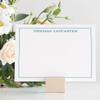 14 & Orange Aqua Border Personalized Flat Note Cards  4 inches x 5 inches, Elegant Heavyweight Stock, Matching Envelopes, (Set of 10) view 4