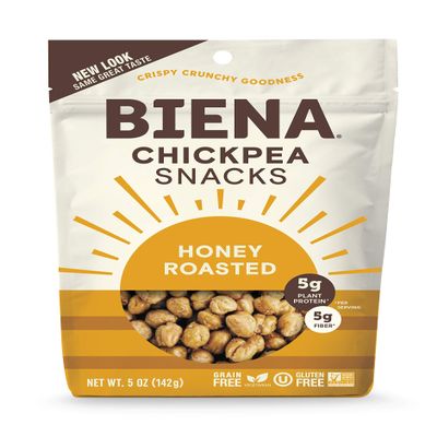 BIENA Non-GMO Chickpea Snacks, Honey Roasted, 5 Ounce