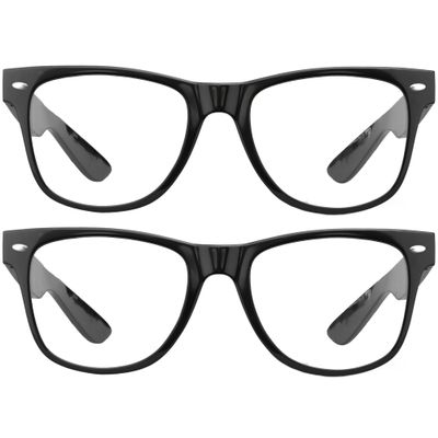grinderPUNCH 2 Pack High Magnification Reading Glasses Strong Power Readers - 4.00-6.00 Black/+5.50