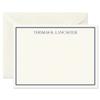 14 & Orange Ecru and Marine Personalized Flat Note Cards  4 inches x 5 inches, Elegant Heavyweight Stock, Matching Envelopes, (Set of 10) view 1