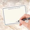 14 & Orange Ecru and Marine Personalized Flat Note Cards  4 inches x 5 inches, Elegant Heavyweight Stock, Matching Envelopes, (Set of 10) view 3