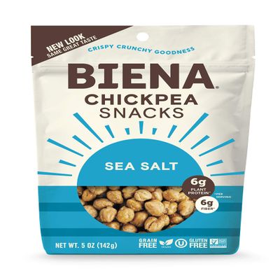 BIENA Chickpea Snacks, Sea Salt | Gluten Free | Vegan | Dairy Free | Plant Based Protein (Single 5 oz. Bag)
