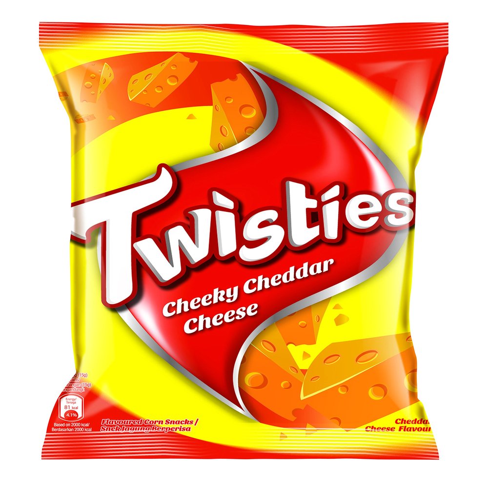 Twisties Corn Snacks 65g (Big Cheese, 6 Packs)