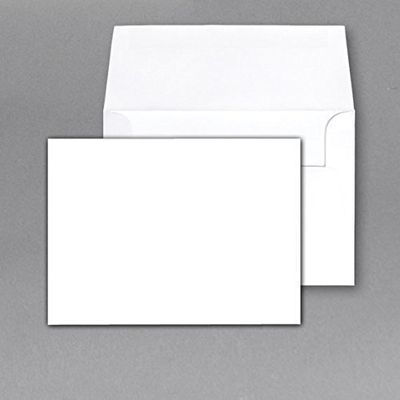 100Lb. Cover White Heavy Blank Note Cards and Envelopes Size (A6) 4.5 X 6-50 Per Pack. - This Is Not a Fold Over Card.