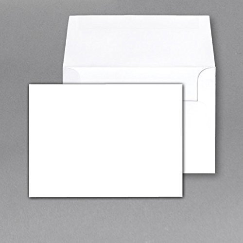 100Lb. Cover White Heavy Blank Note Cards and Envelopes Size (A6) 4.5 X 6-50 Per Pack. - This Is Not a Fold Over Card.