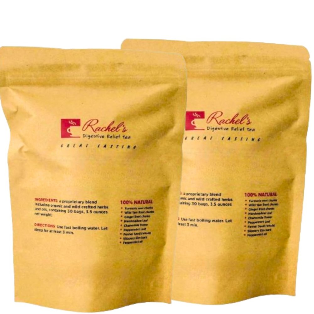 (60 Bags/120 Cups) Rachels Tea: Turmeric, Wild Yam, Ginger, Marshmallow, Chamomile, Peppermint, Fennel Slippery Elm