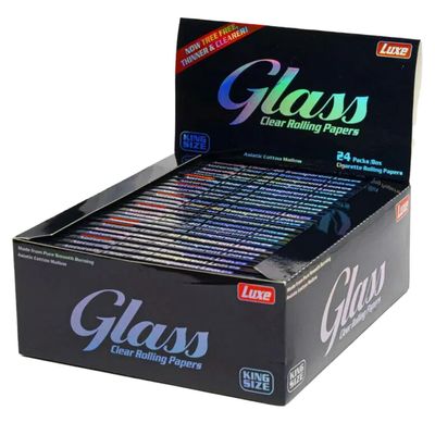 Luxe Glass Clear Rolling Papers - King Size - Full Box of 24
