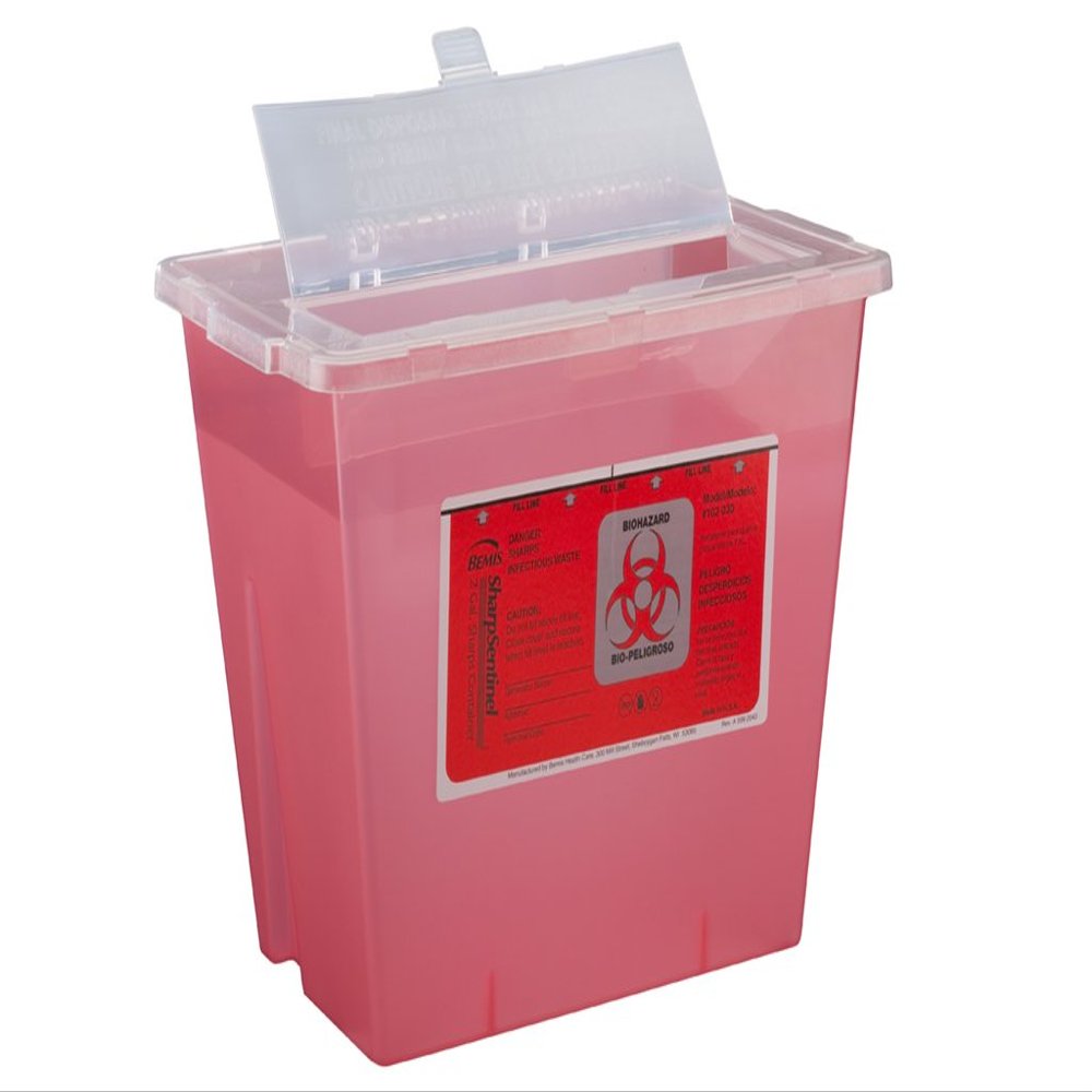 Bemis Healthcare 102030-5 2 gal Sharps Container, Translucent Red (Pack of 5)
