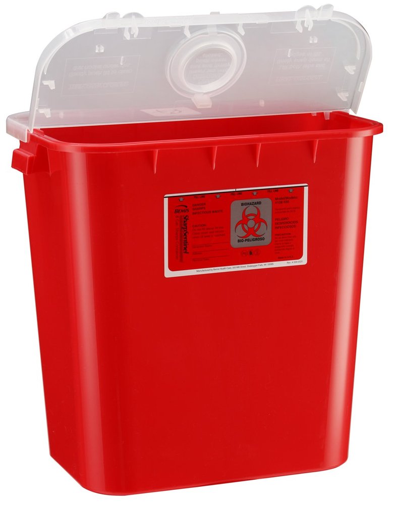 Bemis Health Care 108030-10 Sharps Container, Red, 8 gal, Pack of 10