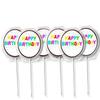 Happy Birthday Chocolate Edible Photos Mix Lollipop's 1 Dozen Pre Design Chocolate Photo, party favors , happy birthday, birthday chocolate (Dark Chocolate) view 1