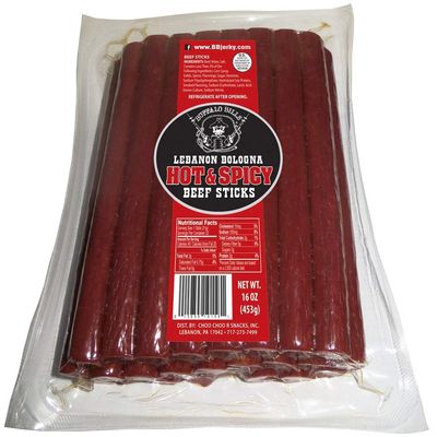 Buffalo Bills 1-lb Pack Hot & Spicy Lebanon Bologna Sticks (Pennsylvania Dutch hot beef sticks)