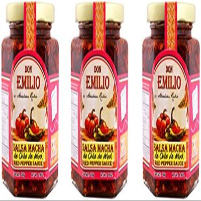 3 pack Salsas "Machas" Don Emilio 9 oz each (rbol Chilli) EXTRA HOT, made in Mxico