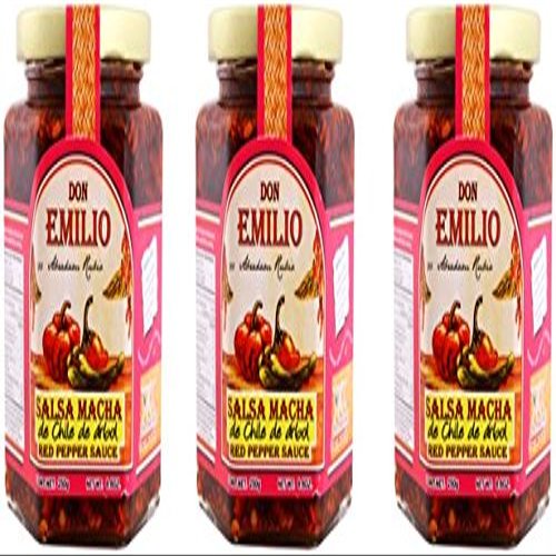 3 pack Salsas "Machas" Don Emilio 9 oz each (rbol Chilli) EXTRA HOT, made in Mxico