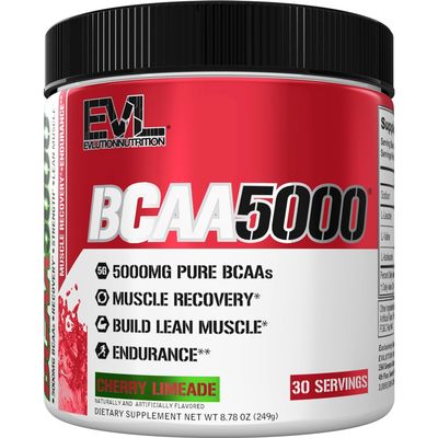 Evlution EVL BCAAs Amino Acids Powder - BCAA Powder Post Workout Recovery Drink and Stim Free Pre Workout Energy - 5g Branched Chain Amino Acids Supplement for Men - Cherry Limeade
