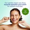Eco-Dent GentleFloss Dental Floss, Waxed, Mint - Floss with Vegan Plant-Based Wax, Recyclable Cardboard Packaging, 100 Yds Ea (Pack of 2) view 3