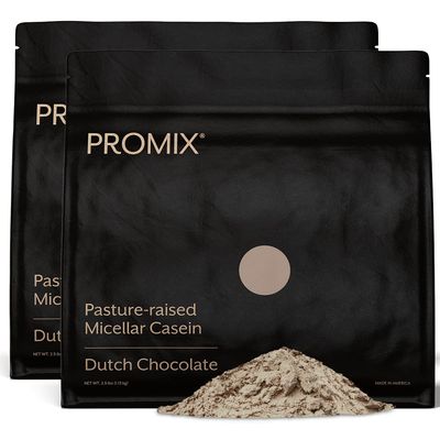 ProMix Nutrition Casein Protein Powder - Grass-Fed, Pasture Raised, Slow Release 25g Micellar Casein - 5.4g BCAAs Gluten Free, Sugar Free, Soy Free - Chocolate, 5lb