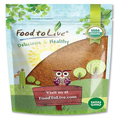 Food to Live Organic Cacao Powder, 8 Ounces Certified, Non-GMO, Kosher, Unsweetened, Sirtfood, Bulk