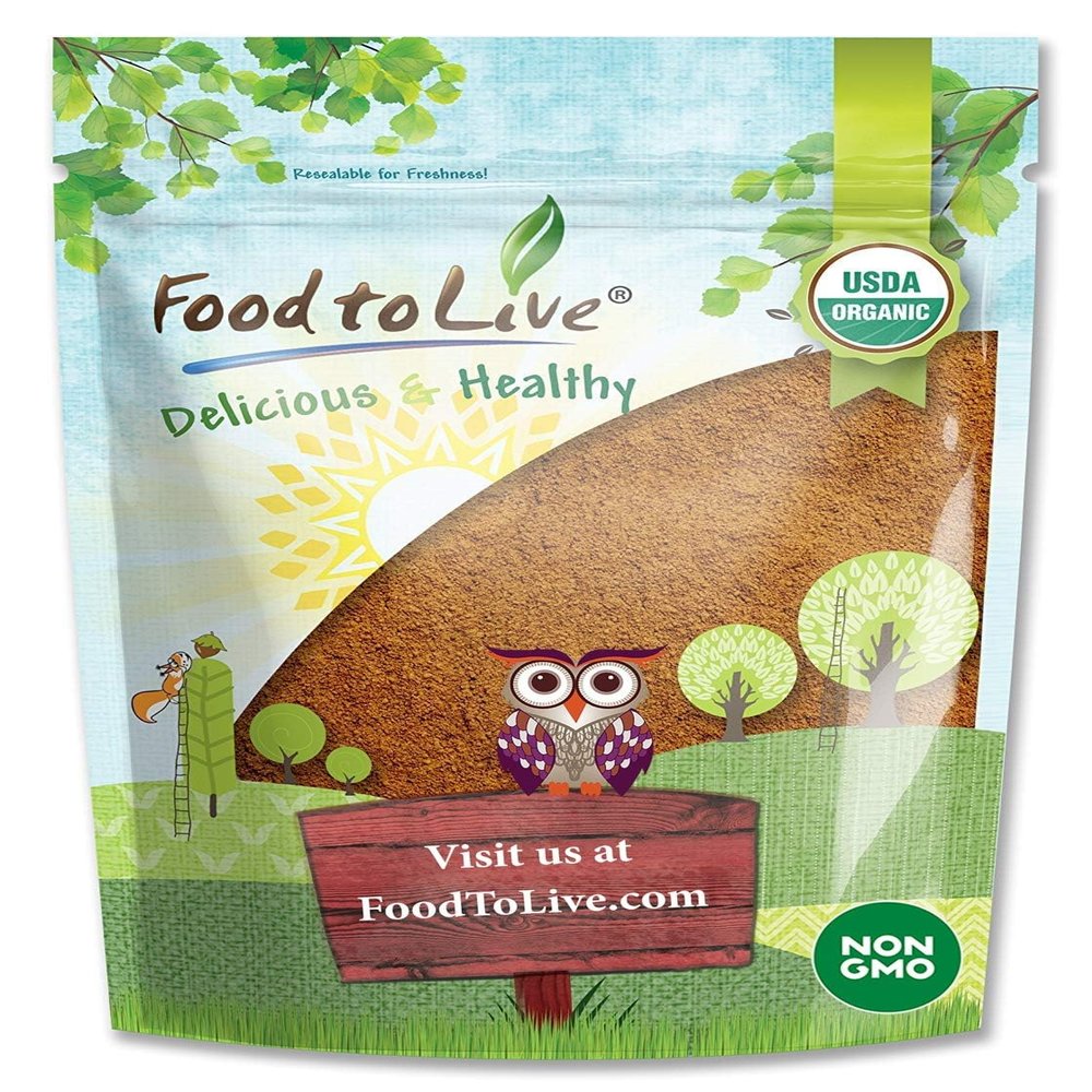 Food to Live Organic Cacao Powder, 8 Ounces Certified, Non-GMO, Kosher, Unsweetened, Sirtfood, Bulk