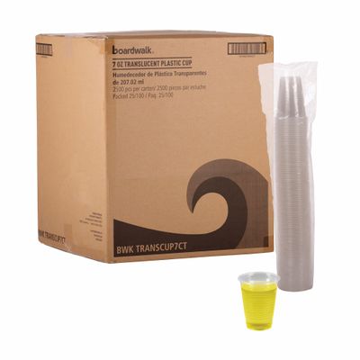 Boardwalk BWKTRANSCUP7 Translucent Plastic Cold Cup, 7 oz. (Pack of 2500)