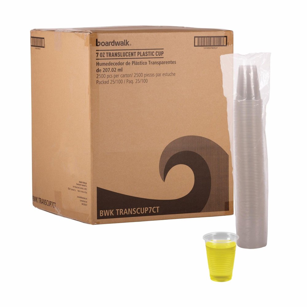 Boardwalk BWKTRANSCUP7 Translucent Plastic Cold Cup, 7 oz. (Pack of 2500)