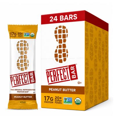 Perfect Bar Original Refrigerated Protein Bar, Peanut Butter, 2.5 Ounce Bar, 8 Count (Pack of 3)