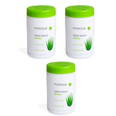 Choice One Medical PURDOUX CPAP Mask Wipes, Aloe Vera, Unscented - Three Canister (70 Cleanzex Mask Wipes in 1 Canister)