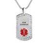 Divoti Pure Titanium Medical Alert Necklace for Women, Custom Engraved Supreme Dog Tag Medical ID Necklace-24' Foxtail/Red view 1