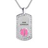 Divoti Pure Titanium Medical Alert Necklace for Women, Custom Engraved Supreme Dog Tag Medical ID Necklace-24' Foxtail/Pink view 1