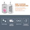 Divoti Pure Titanium Medical Alert Necklace for Women, Custom Engraved Supreme Dog Tag Medical ID Necklace-24' Foxtail/Pink view 2