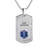 Divoti Pure Titanium Medical Alert Necklace for Women, Custom Engraved Supreme Dog Tag Medical ID Necklace-24' Foxtail/Deep Blue view 1