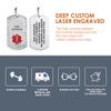 Divoti Pure Titanium Medical Alert Necklace for Women, Custom Engraved Supreme Dog Tag Medical ID Necklace-24' Square Rolo/Red view 2