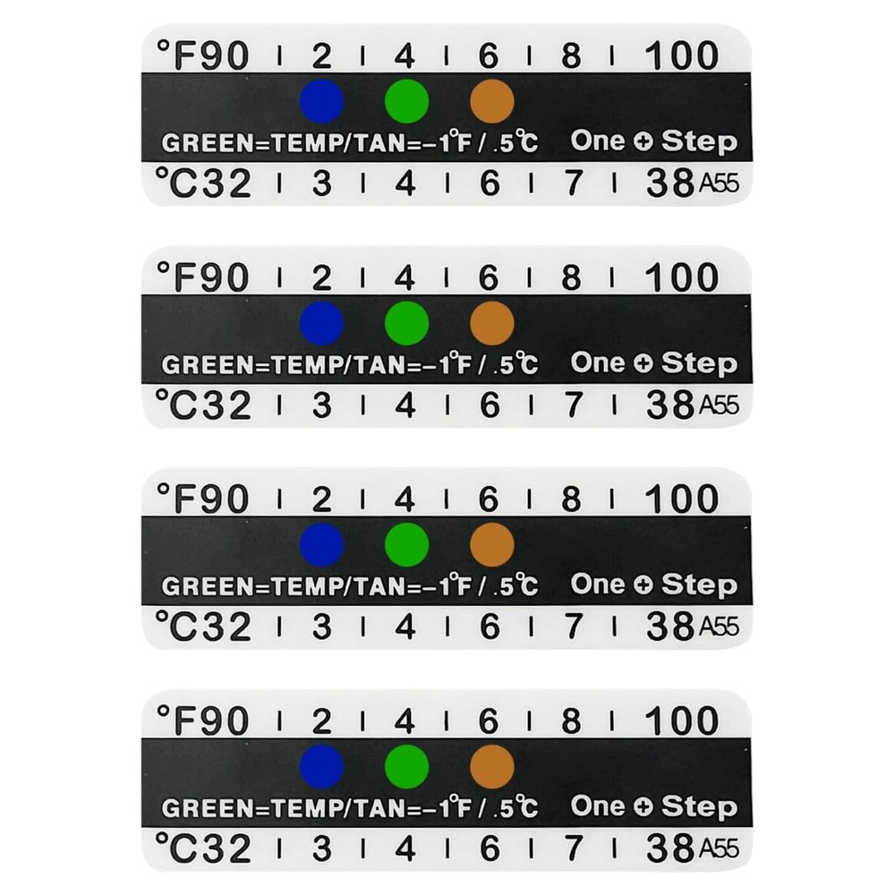 One Step Aquatic Temperature Strips, 100 x Stick On Thermometer Strips for Aquariums, Urine Collection Bottles, Adhesive Temperature Strips, Visual Display Measurement Range of 32C-38 or 90F-100F