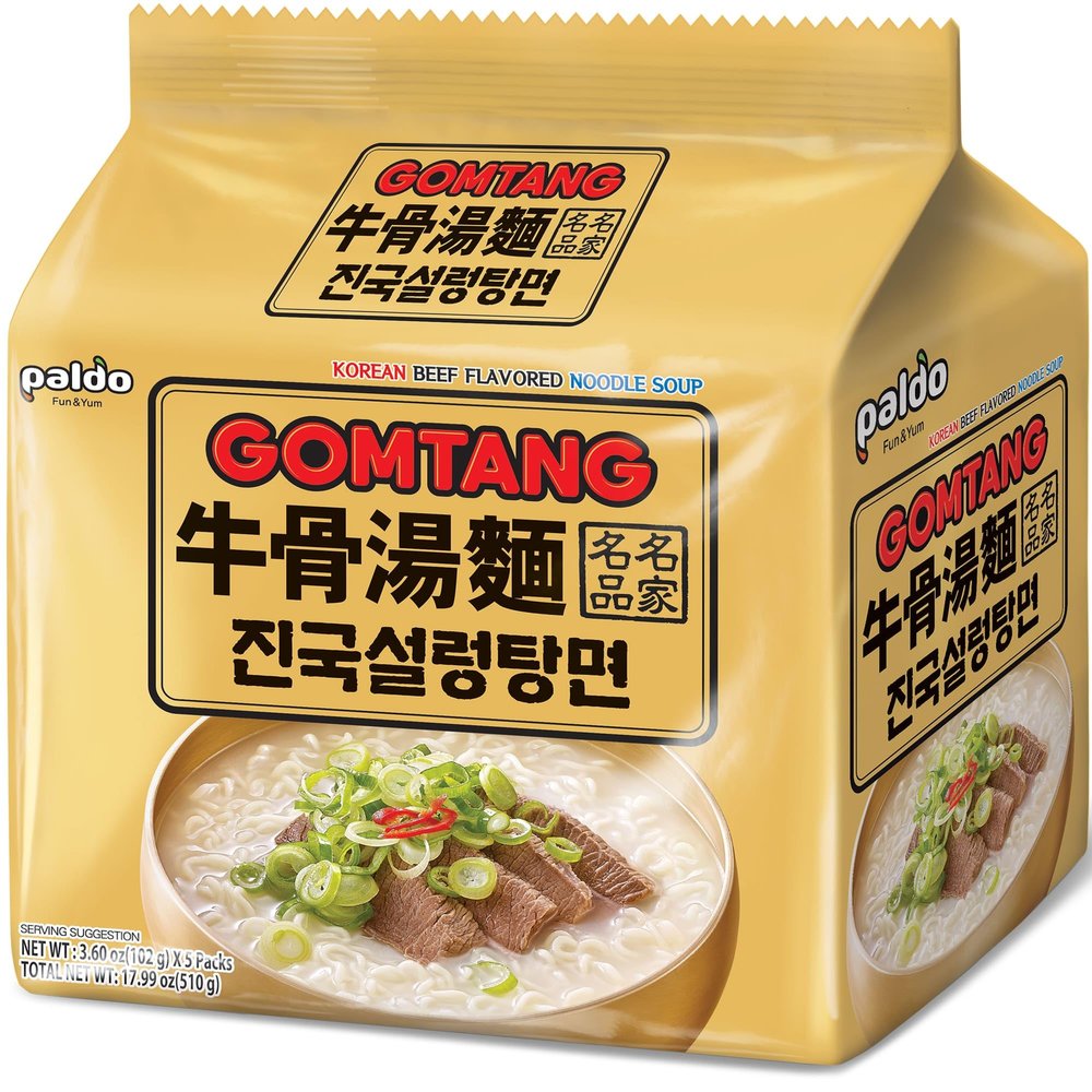 Paldo Korean Ramen Family Pack Gomtang 3.60oz (Pack of 5)