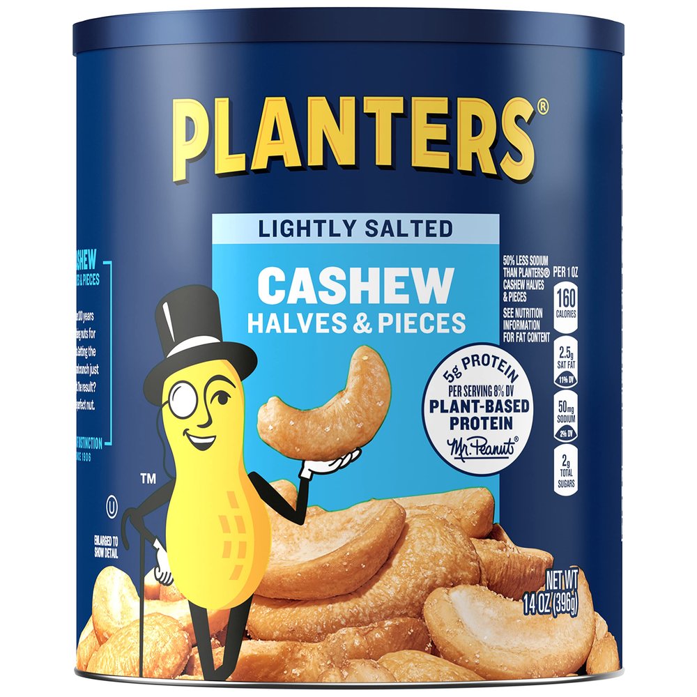 PLANTERS Lightly Salted Cashew Halves & Pieces, 14 oz. (6-Pack)