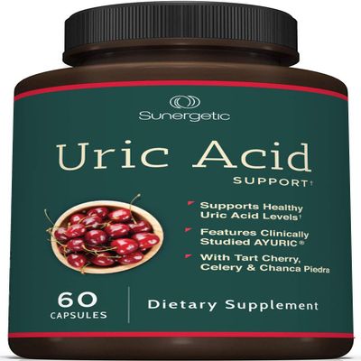 Sunergetic Premium Uric Acid Support Supplement Uric Acid Cleanse & Kidney Support Includes Tart Cherry, Chanca Piedra, Celery Extract & Turmeric - 60 Capsules