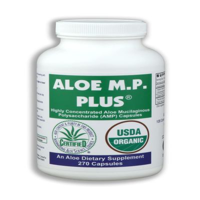 ALOE M.P. PLUS Capsules, USDA Organic Aloe Vera Polysaccharides AMP Supplement for Digestive and Immune Health