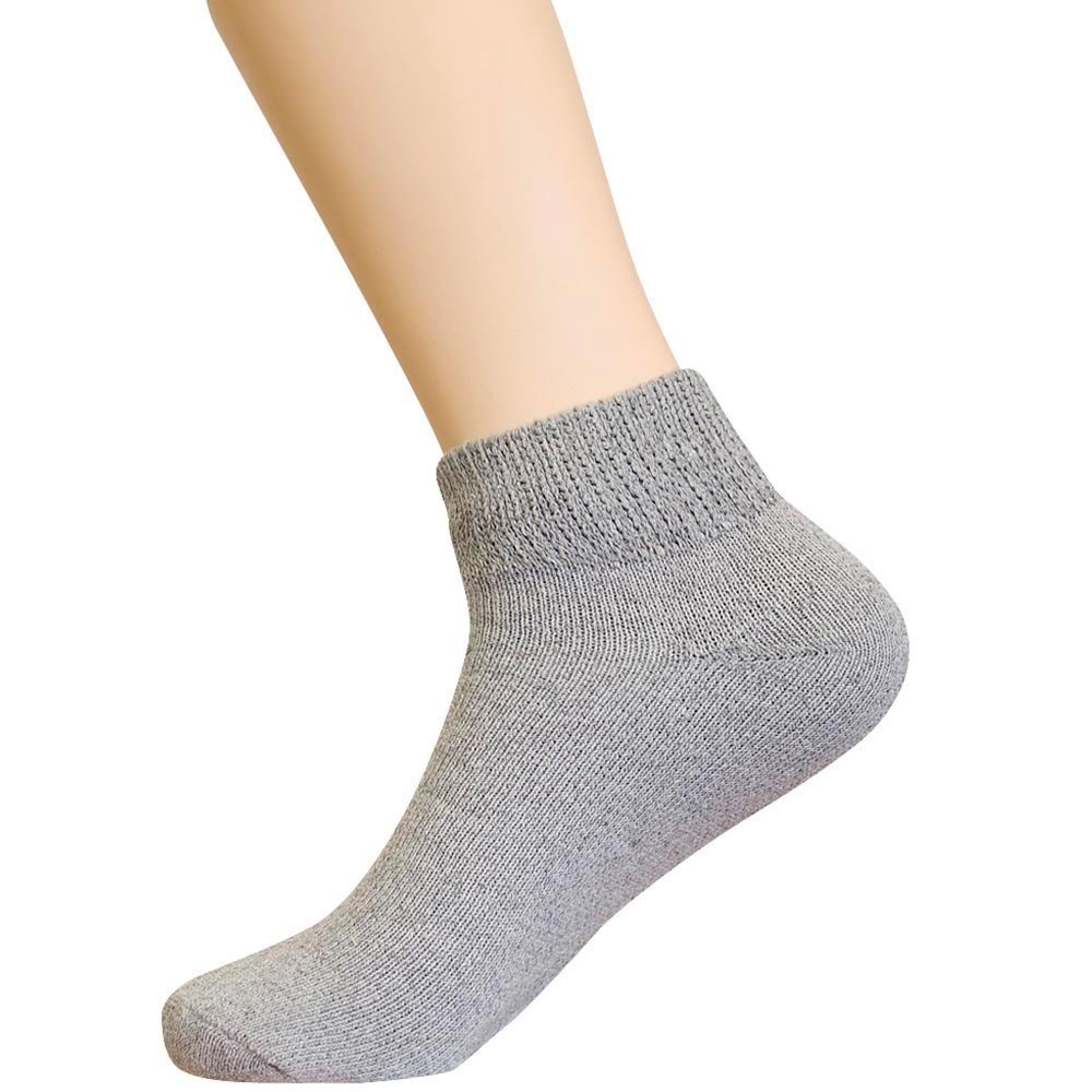 3 Pair Diabetic Ankle Circulatory Socks Health Support Mens Fit Grey Size 9-11
